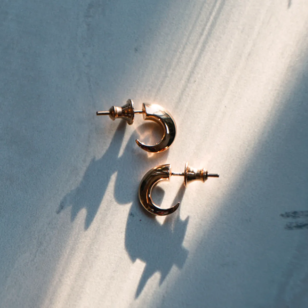 Talon Cat Claw Hoop Earrings - Rose Gold Vermeil