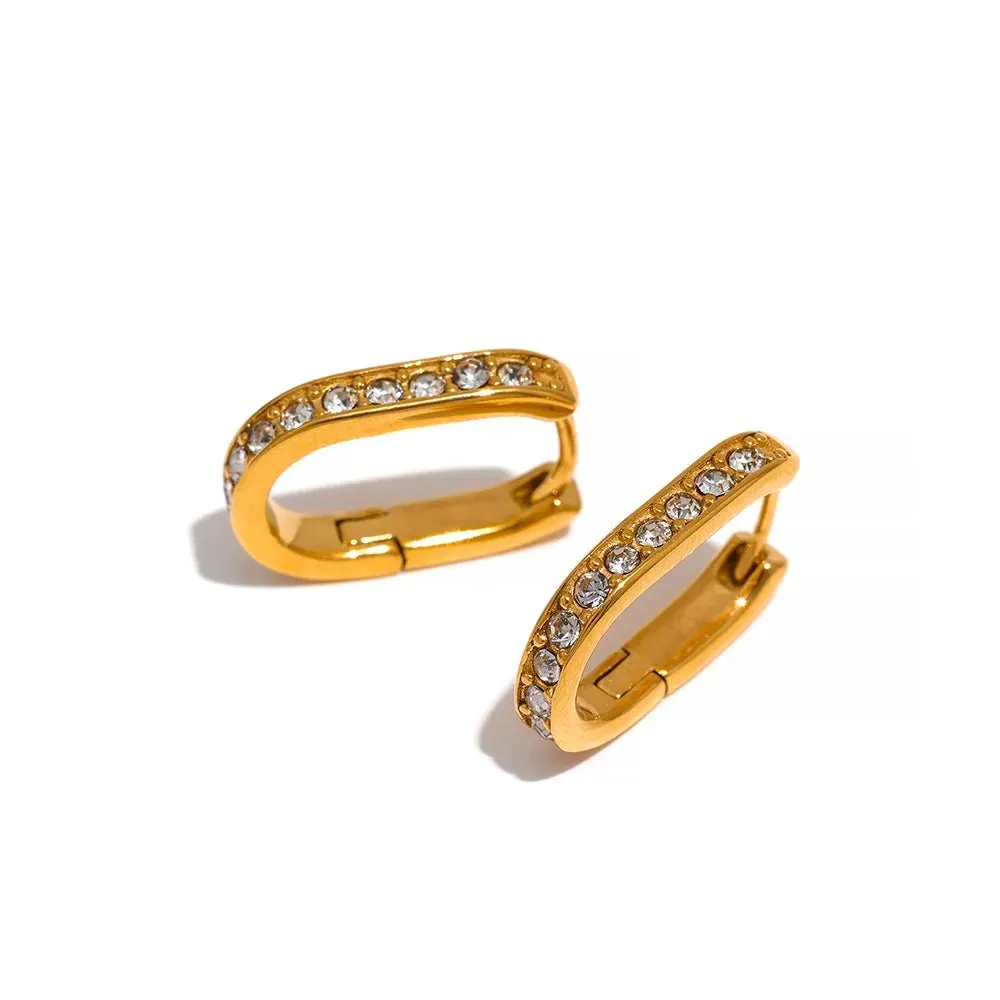 Tarnish Free Exquisite Cubic Zirconia Hoop Huggie Earrings