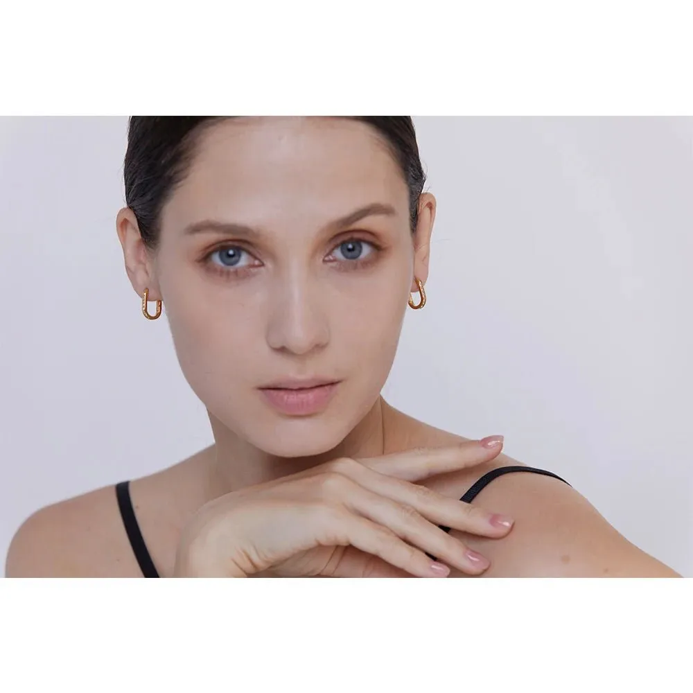 Tarnish Free Exquisite Cubic Zirconia Hoop Huggie Earrings