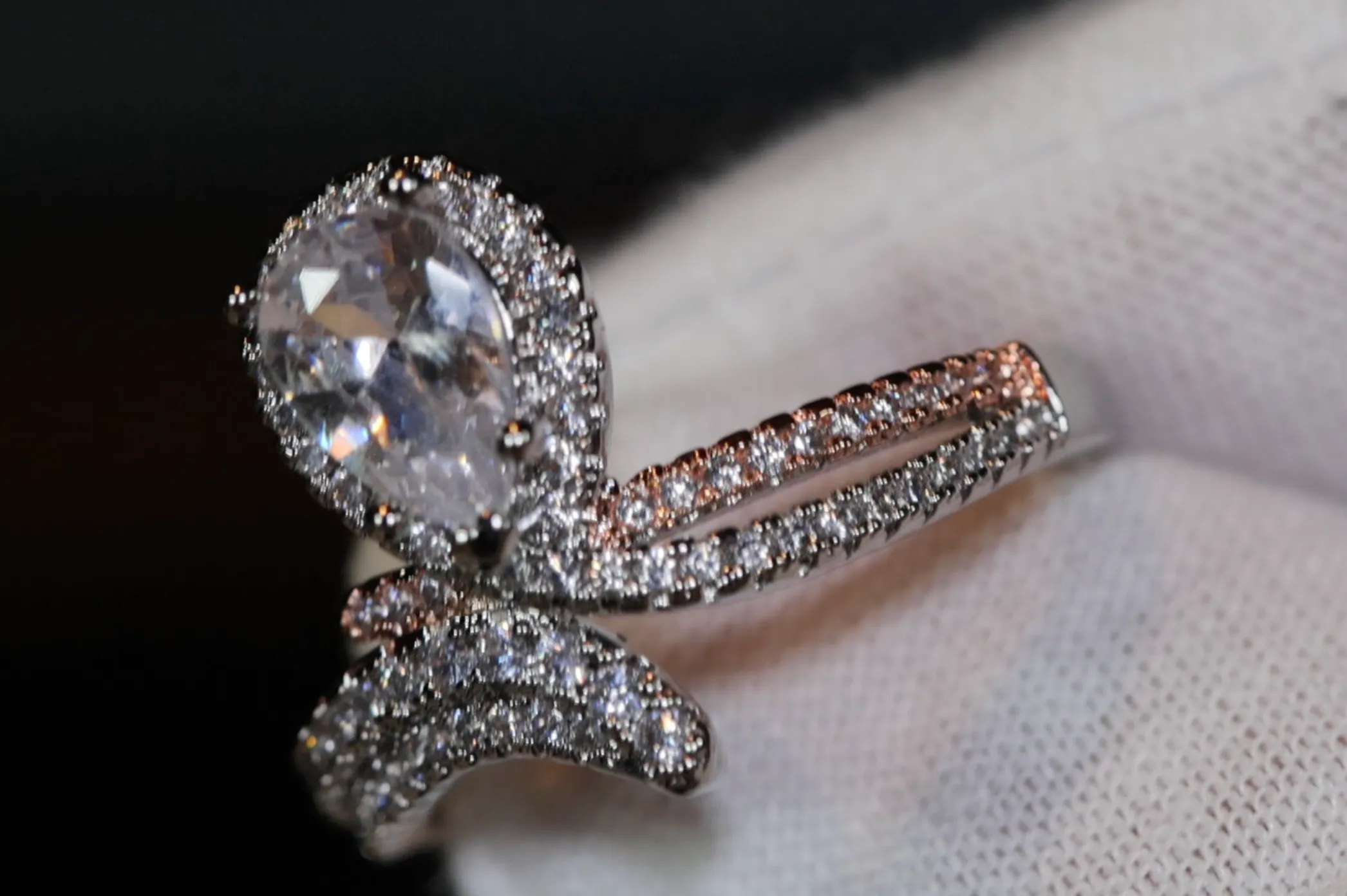Teardrop Ring | Diamond Snake Ring | Engagement Ring | Pear Cut Diamond Ring | Teardrop Engagement Rings | Pear Shaped Engagement Ring | Pear Ring