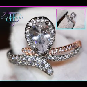 Teardrop Ring | Diamond Snake Ring | Engagement Ring | Pear Cut Diamond Ring | Teardrop Engagement Rings | Pear Shaped Engagement Ring | Pear Ring