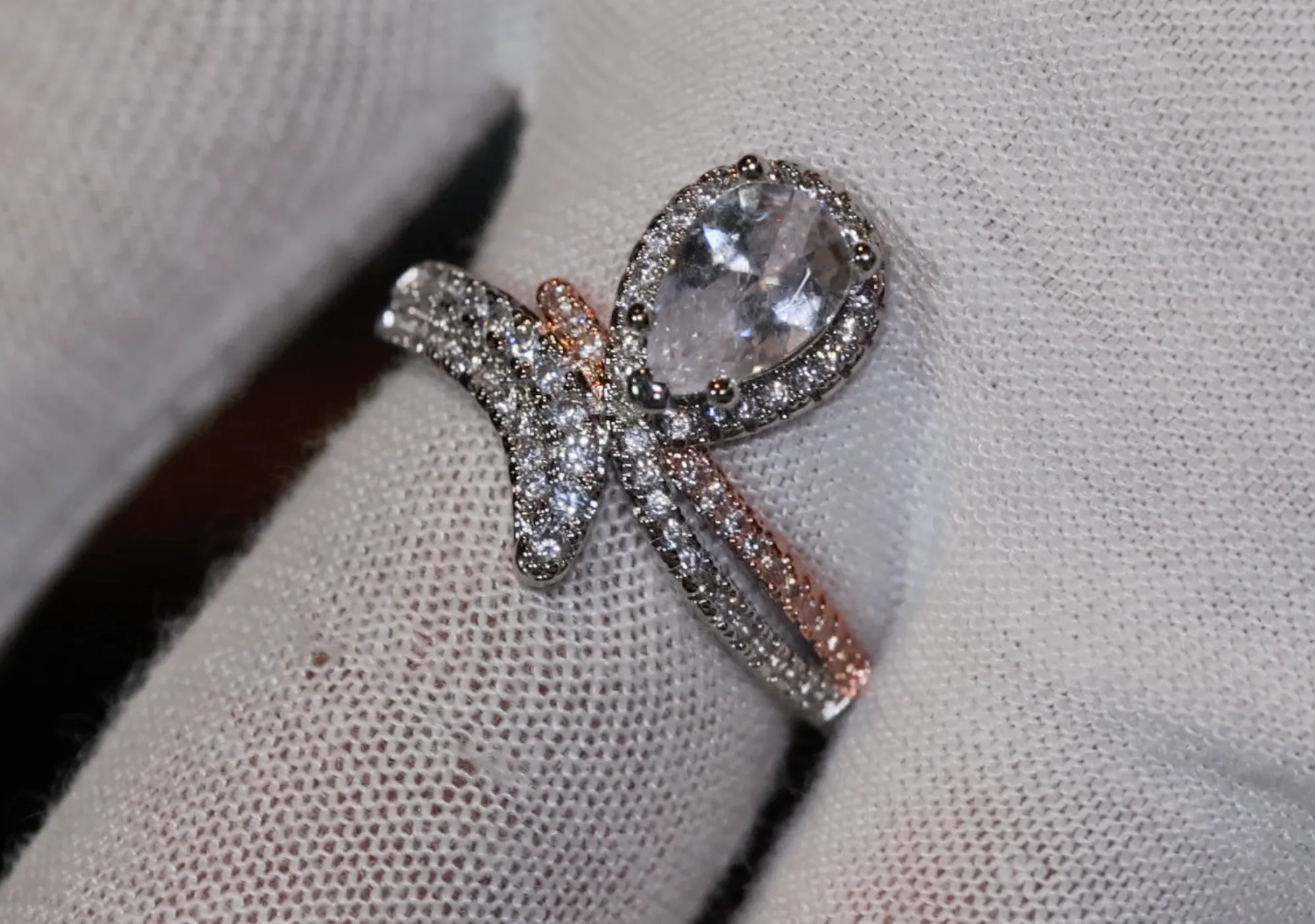 Teardrop Ring | Diamond Snake Ring | Engagement Ring | Pear Cut Diamond Ring | Teardrop Engagement Rings | Pear Shaped Engagement Ring | Pear Ring