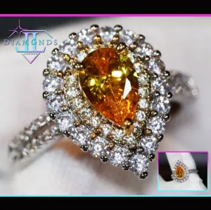Teardrop Ring | Yellow Diamond Ring | Yellow Diamond Engagement Ring