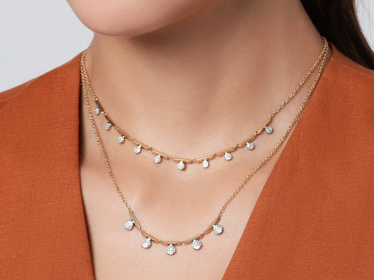 Ten Station Offset Mini Infinity Necklace