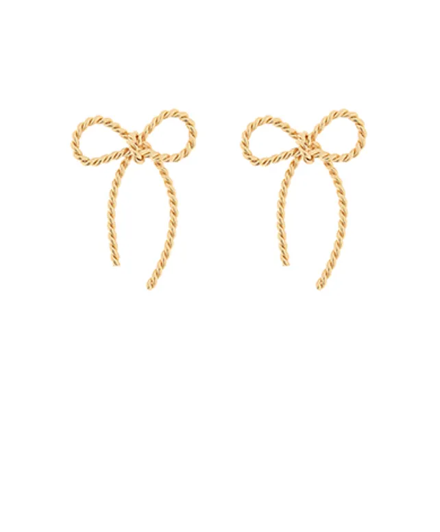 Texture Metal Bow Earrings