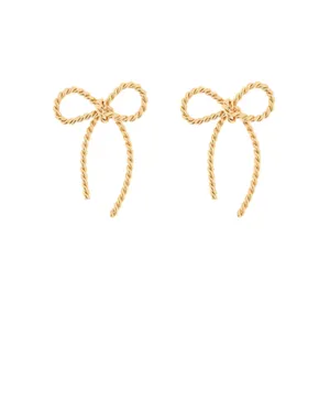 Texture Metal Bow Earrings