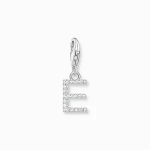 Thomas Sabo Charm Pendant Letter E with White Stones