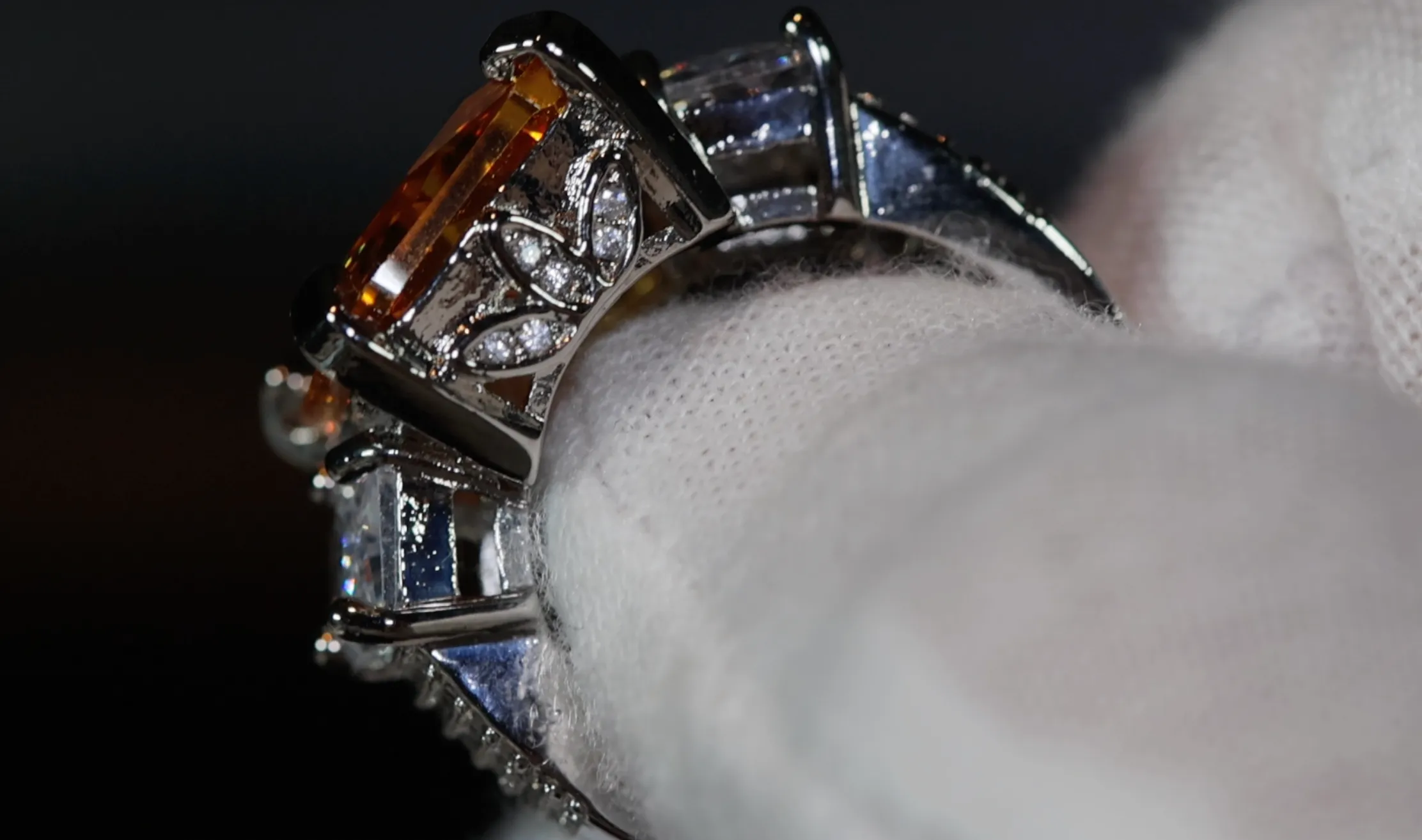 Three Stone Ring | Yellow Diamond Ring | Womens Engagement Ring | Engagement Rings