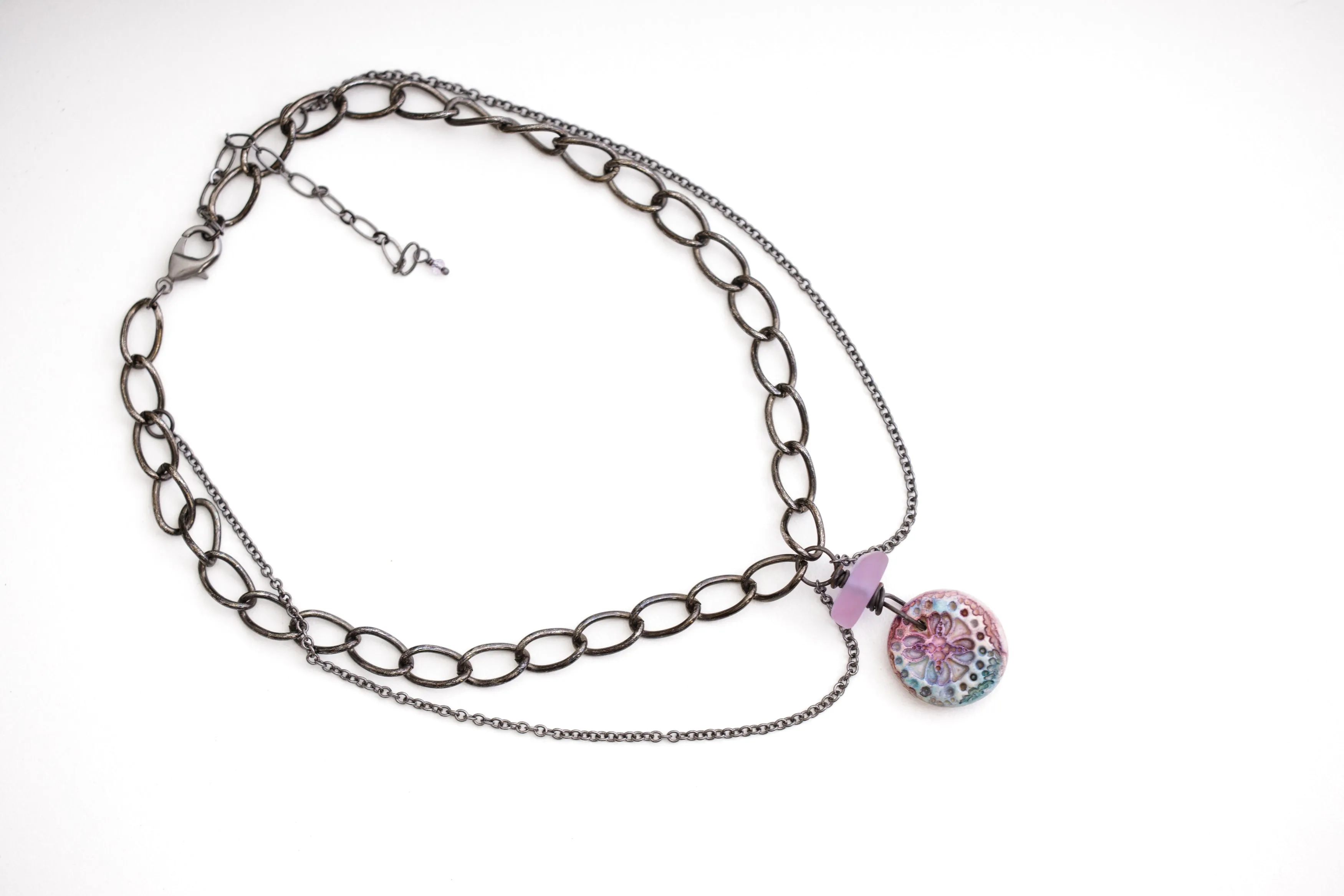 Tie Dye Pendant Choker Necklace