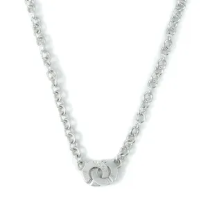 Tiffany & Co 1837 Interlocking Circles Sterling Silver Choker Necklace -16"