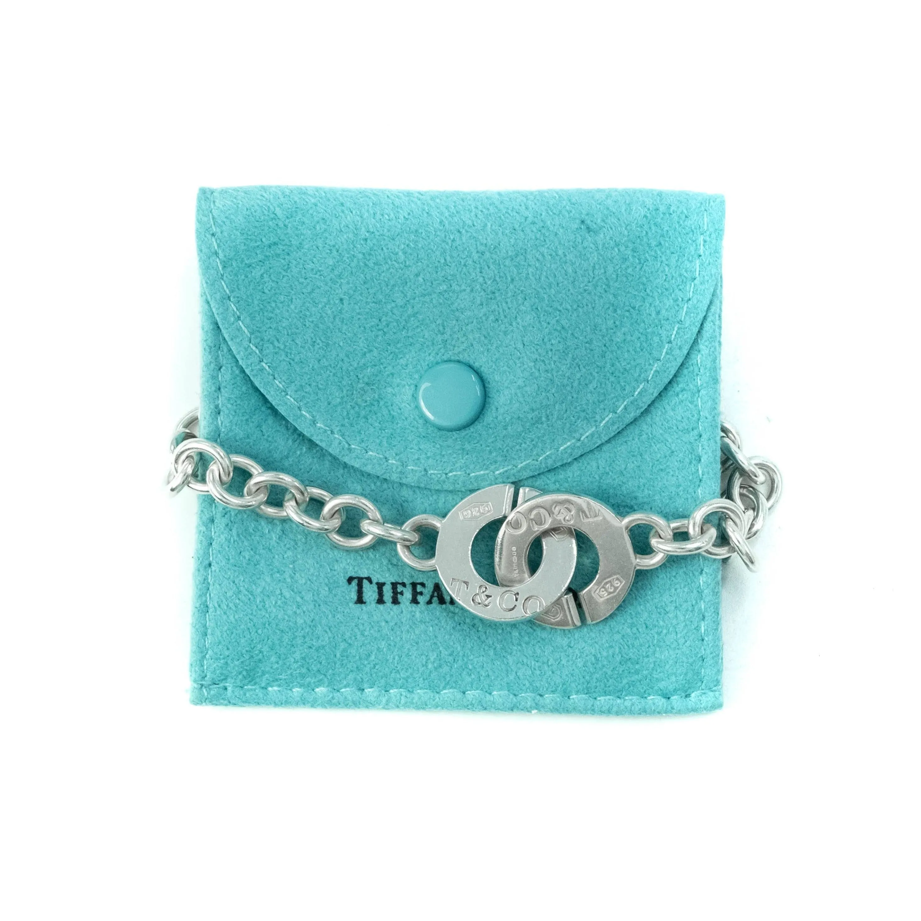 Tiffany & Co 1837 Interlocking Circles Sterling Silver Choker Necklace -16"