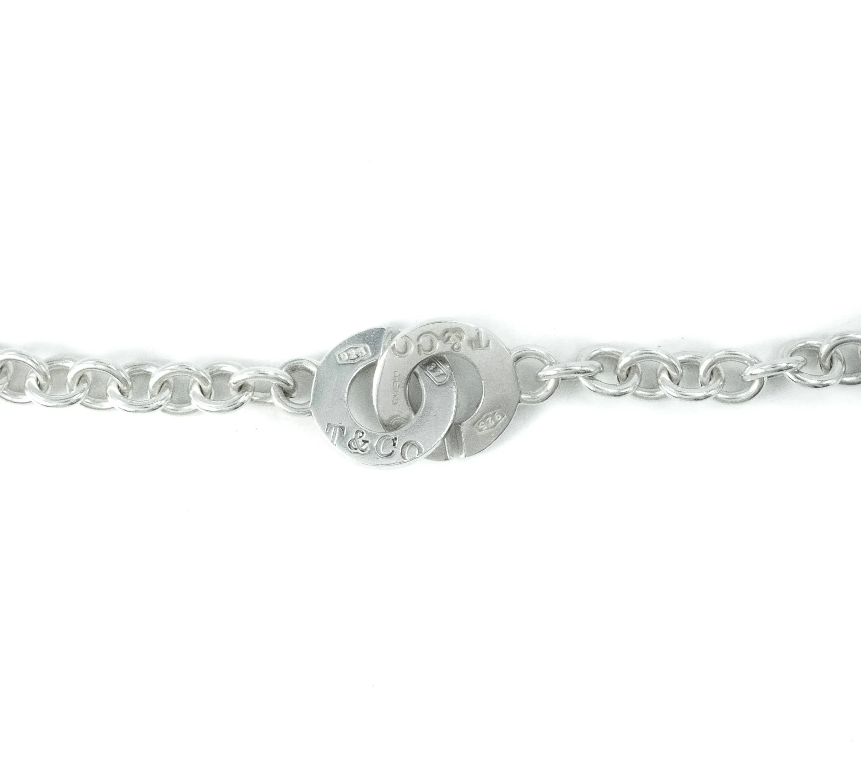 Tiffany & Co 1837 Interlocking Circles Sterling Silver Choker Necklace -16"