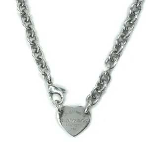 Tiffany & Co Return to Tiffany Heart Tag Chain Link Sterling Silver Choker Necklace - 15"
