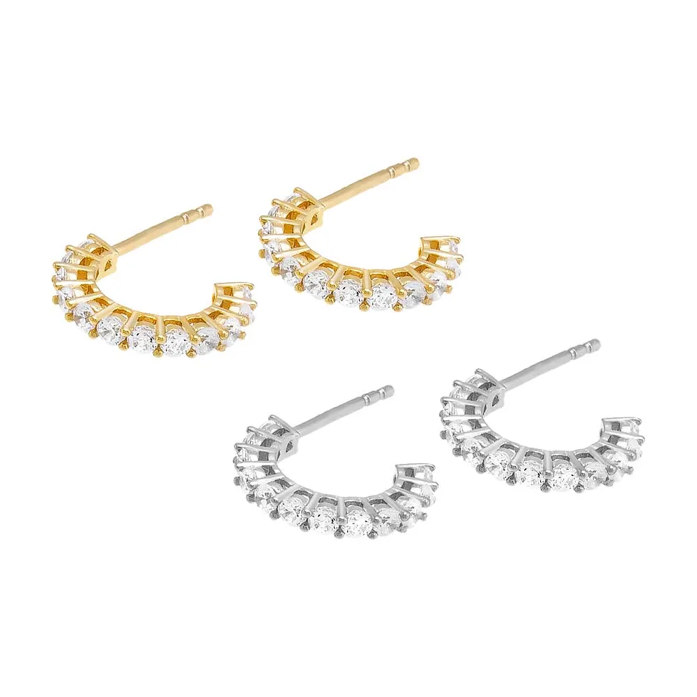 Tiny CZ Hoop Earring