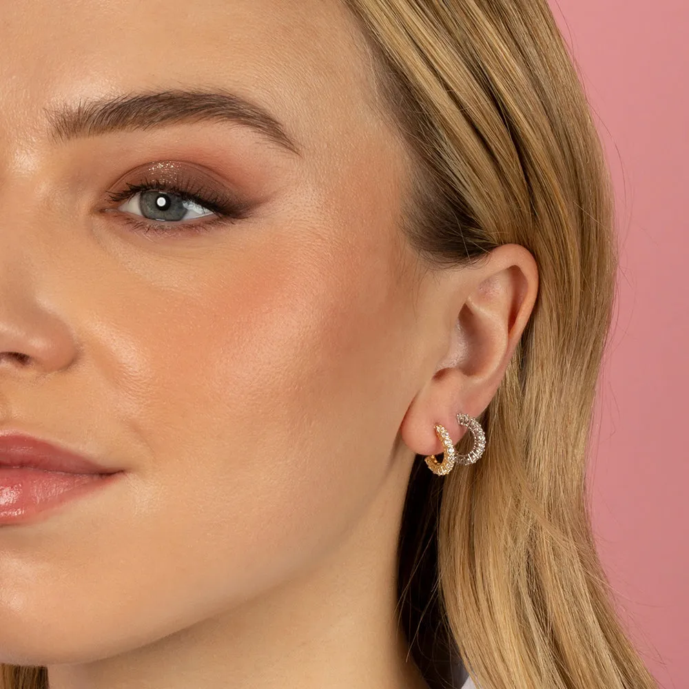Tiny CZ Hoop Earring