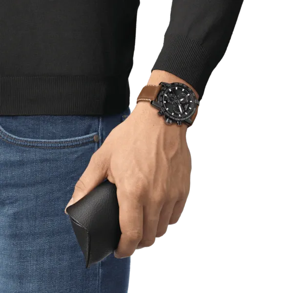 TISSOT SUPERSPORT CHRONO BLACK PVD LEATHER