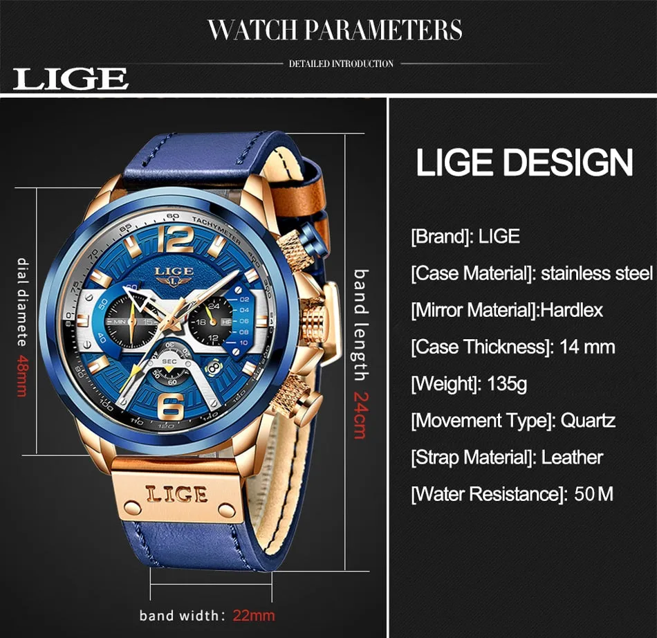 Top Brand Luxury Military Leather Wrist Watches