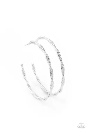 Totally Throttled Silver Paparazzi Earrings