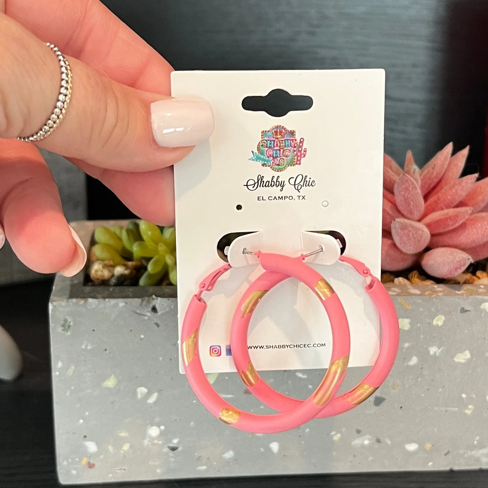 Touch of Gold Hoop Earrings - Rose