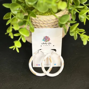 Touch of Gold Hoop Earrings - White