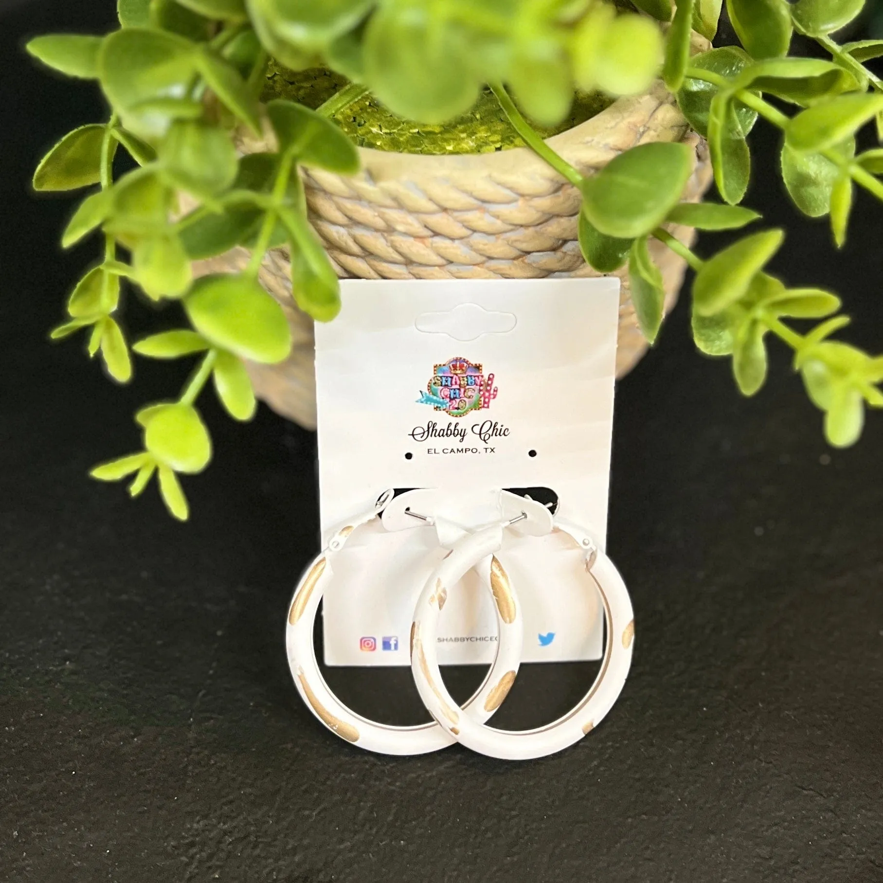 Touch of Gold Hoop Earrings - White