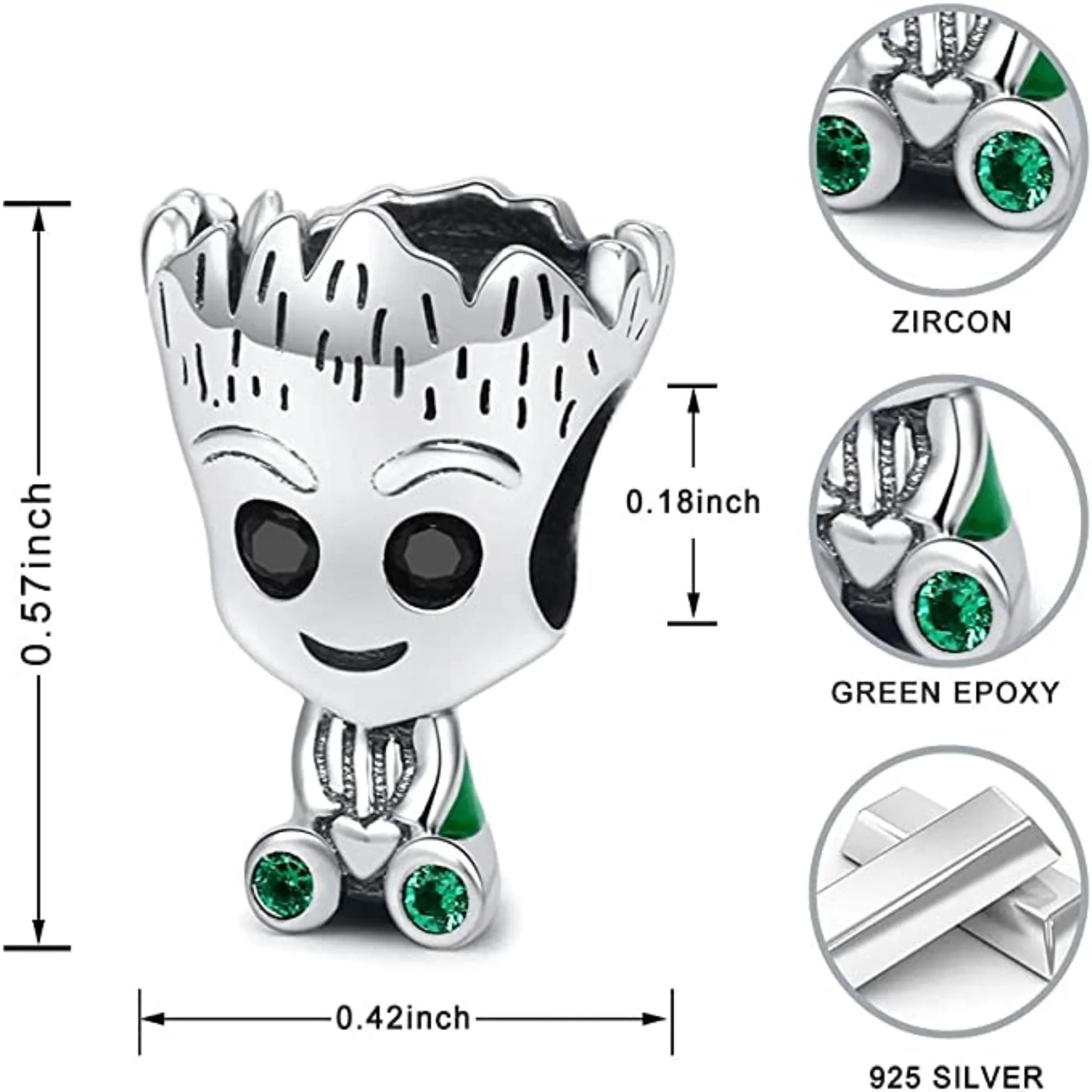 Tree Man Cartoon Bead Charm