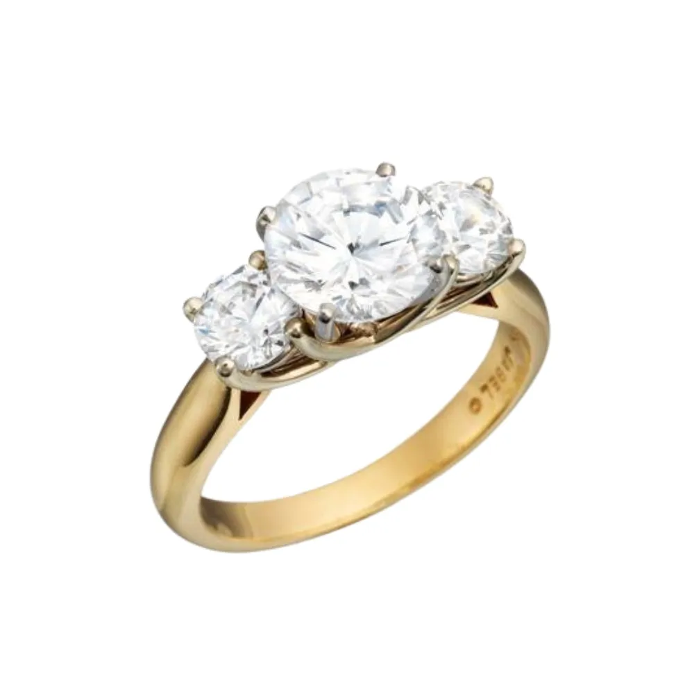 Trellis Three Stone Engagement Rings