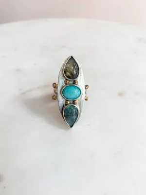 Triple Stone Warrior Ring - 6.5
