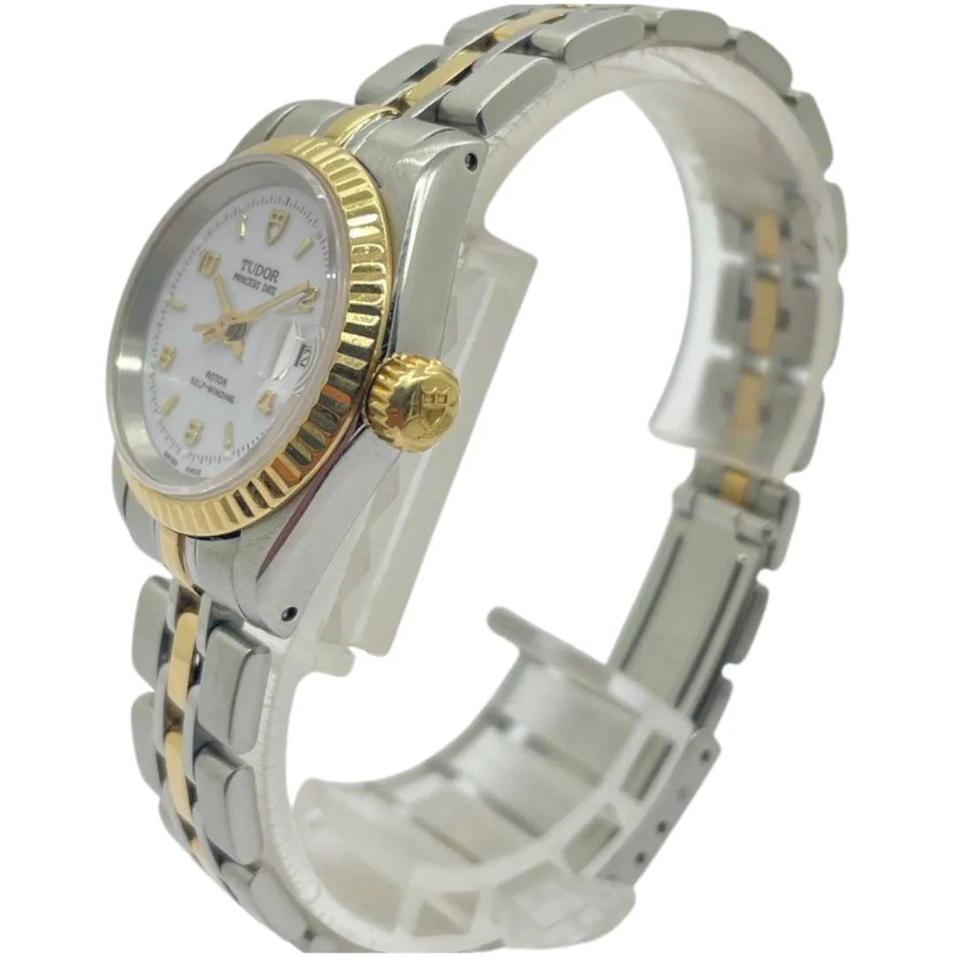 Tudor Princess Date 25mm Half Gold Automatic White Dial Watch