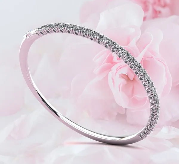 Tulip Edge Diamond Bangle Bracelet with 3.84 ct.(finished) 3.5mm