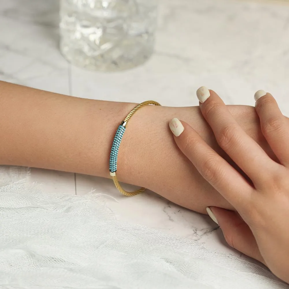 Turquoise Gemstone Bangle Bracelet for Women