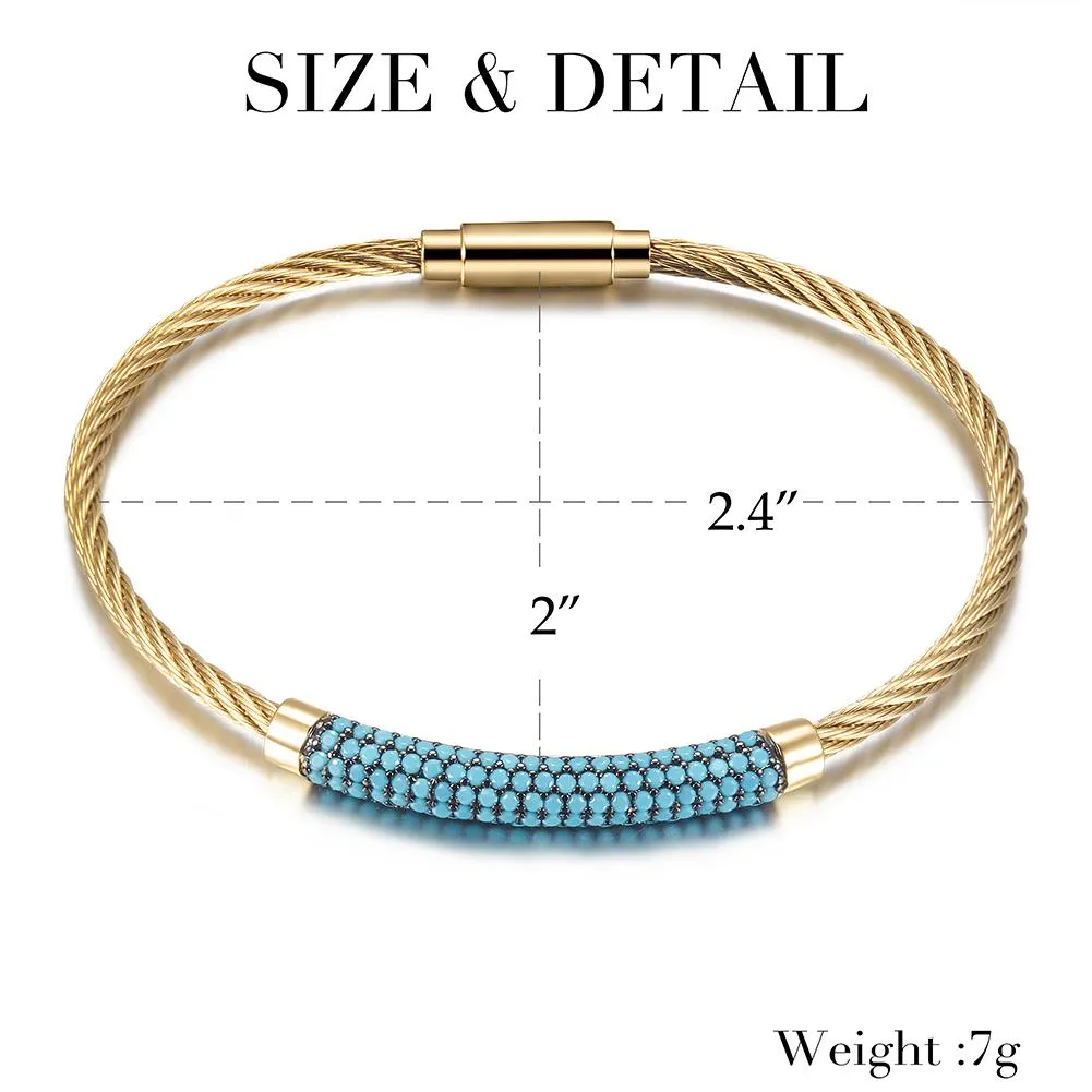 Turquoise Gemstone Bangle Bracelet for Women