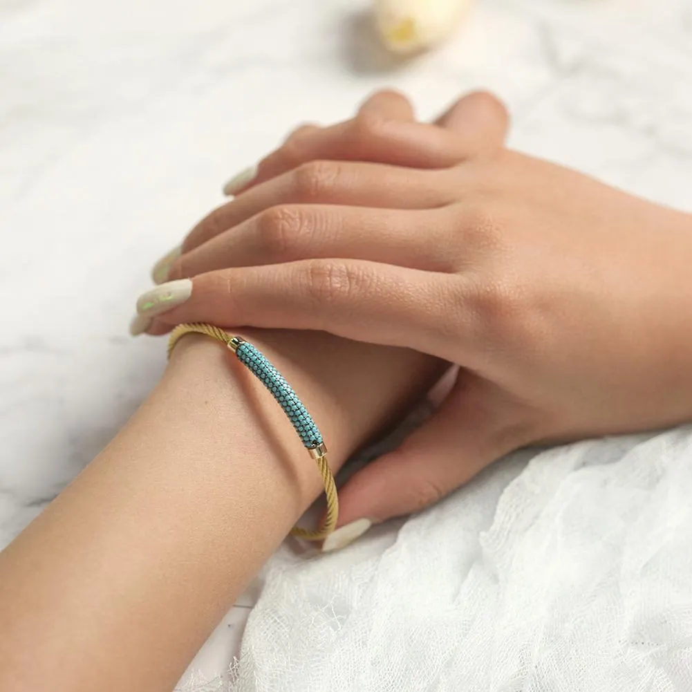 Turquoise Gemstone Bangle Bracelet for Women