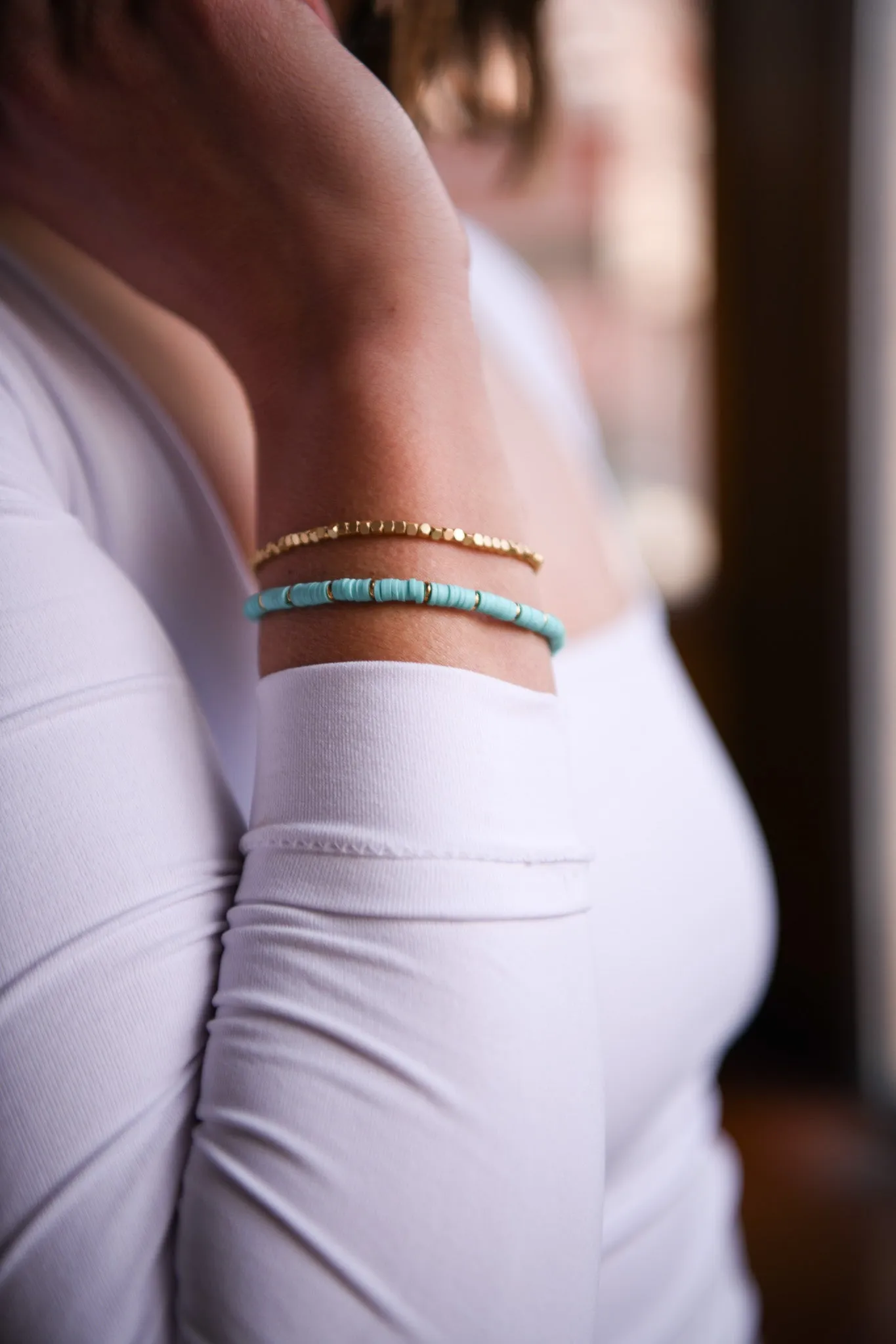 Twilight Gold Faceted Double Wrap Bracelet