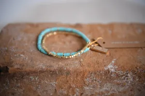 Twilight Gold Faceted Double Wrap Bracelet