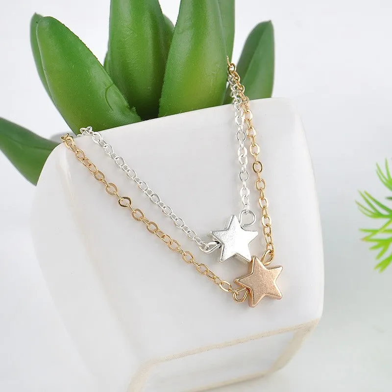 Two Piece Star Chain Charm Bracelet