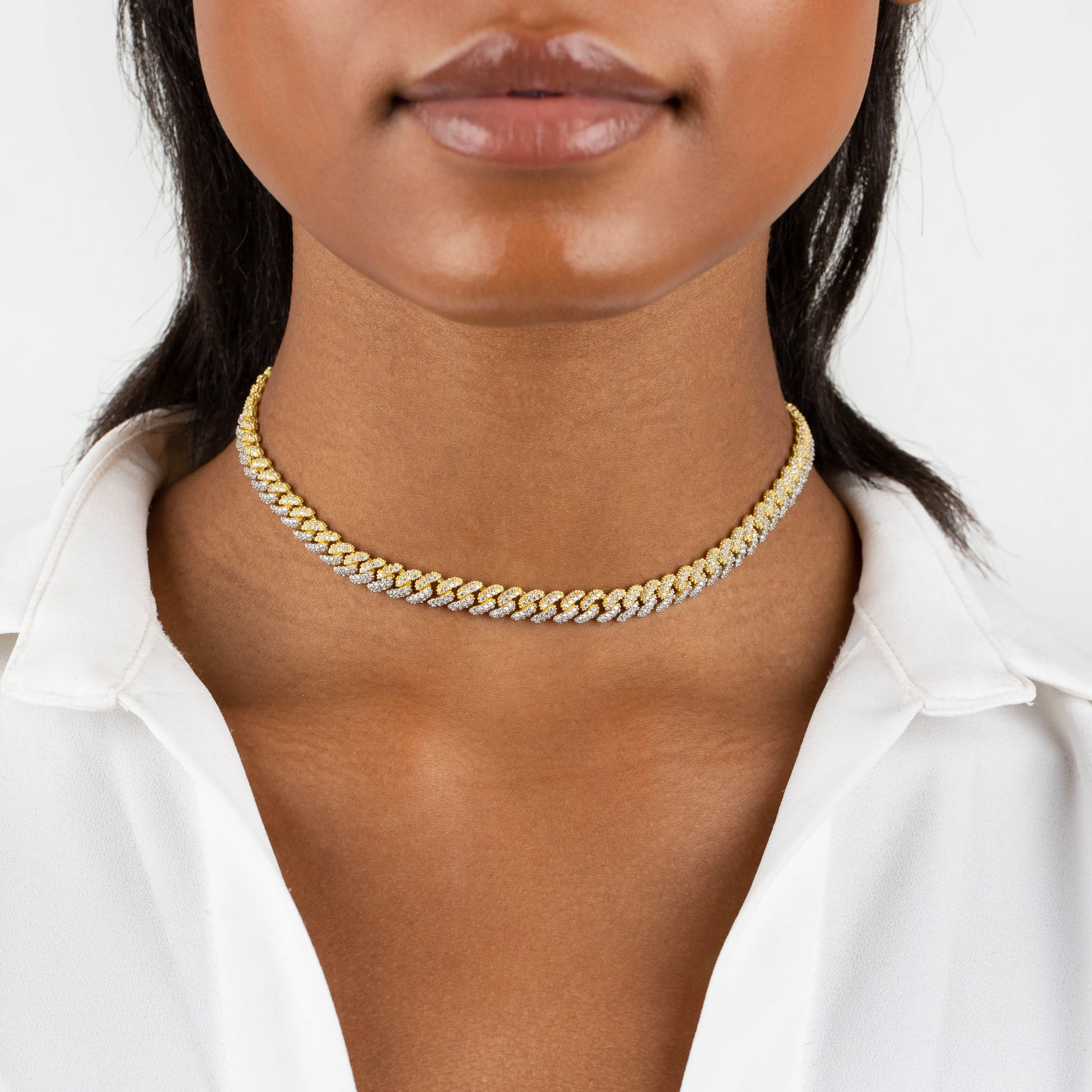 Two Tone Pavé Chain Link Choker