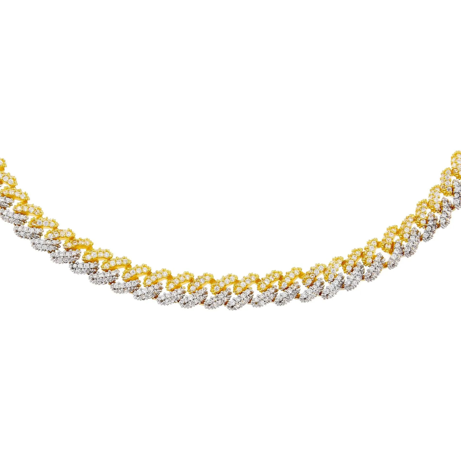 Two Tone Pavé Chain Link Choker