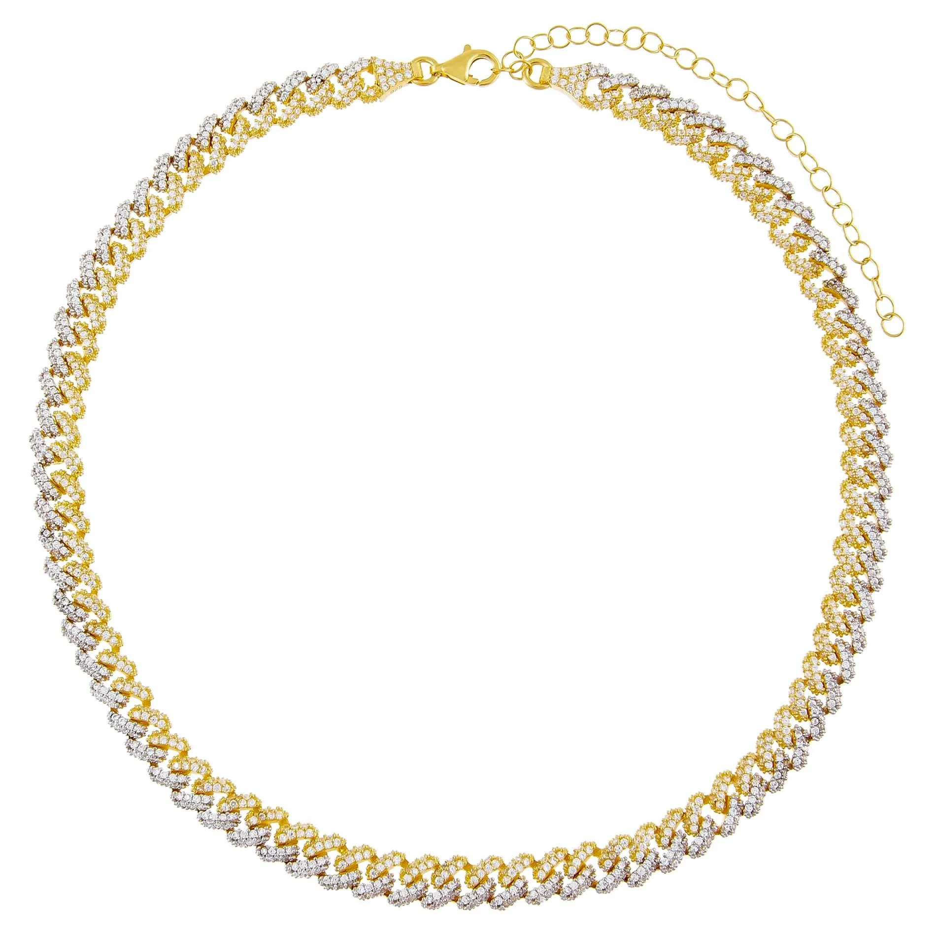 Two Tone Pavé Chain Link Choker