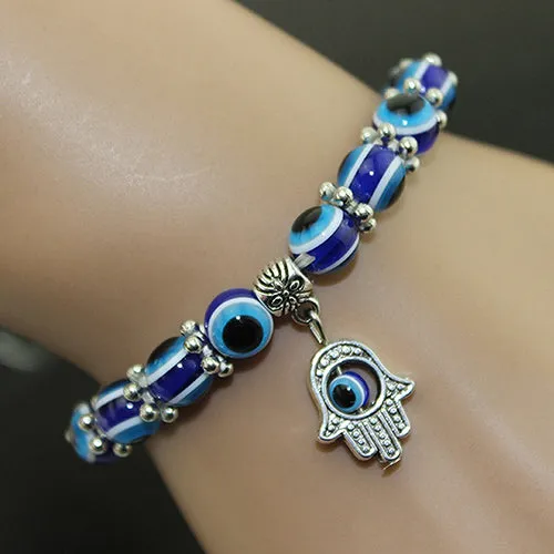 Unisex handmade Hamsa Fatima Evil Eye Beads