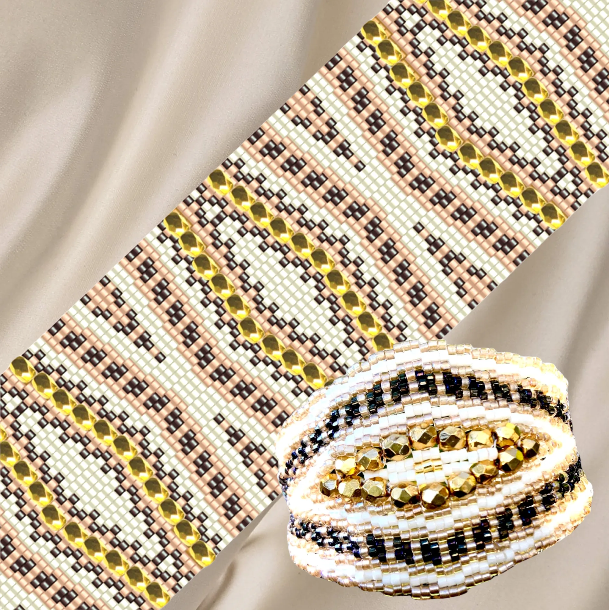 Vertical Peyote Pattern - Bracelet ALBA MAX