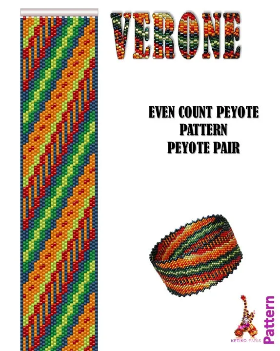 Vertical Peyote PATTERN - Bracelet VERONE