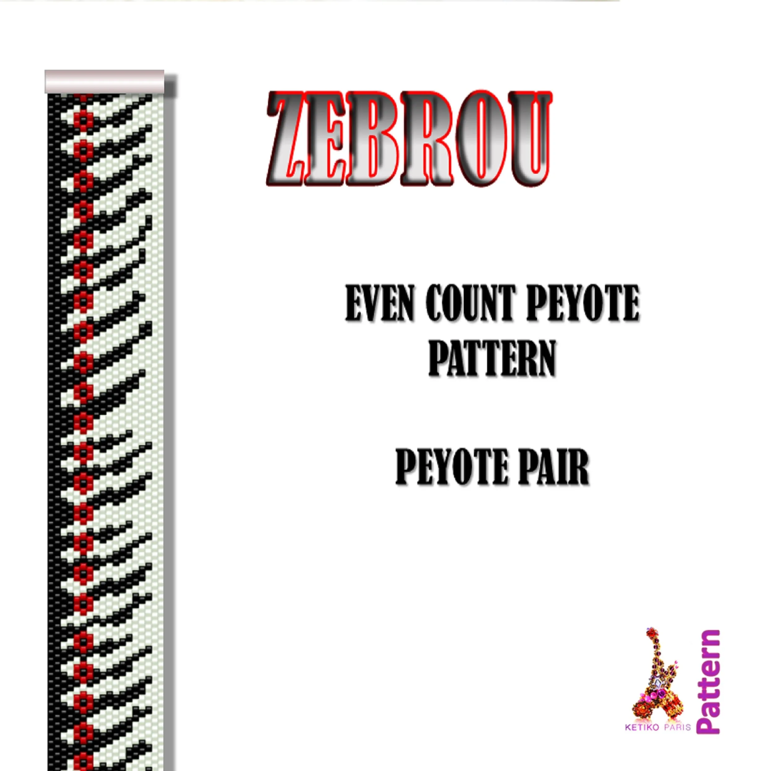 Vertical Peyote Pattern - Bracelet ZEBROU