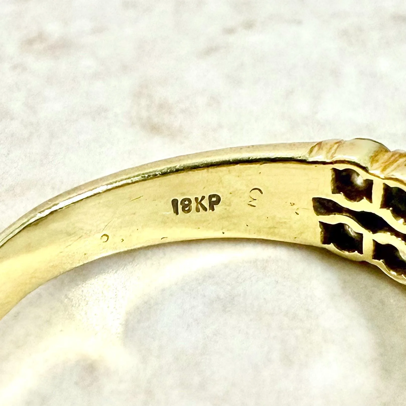 Vintage 18 Karat Yellow Gold Double Row 1.30 Carat Diamond Band Ring