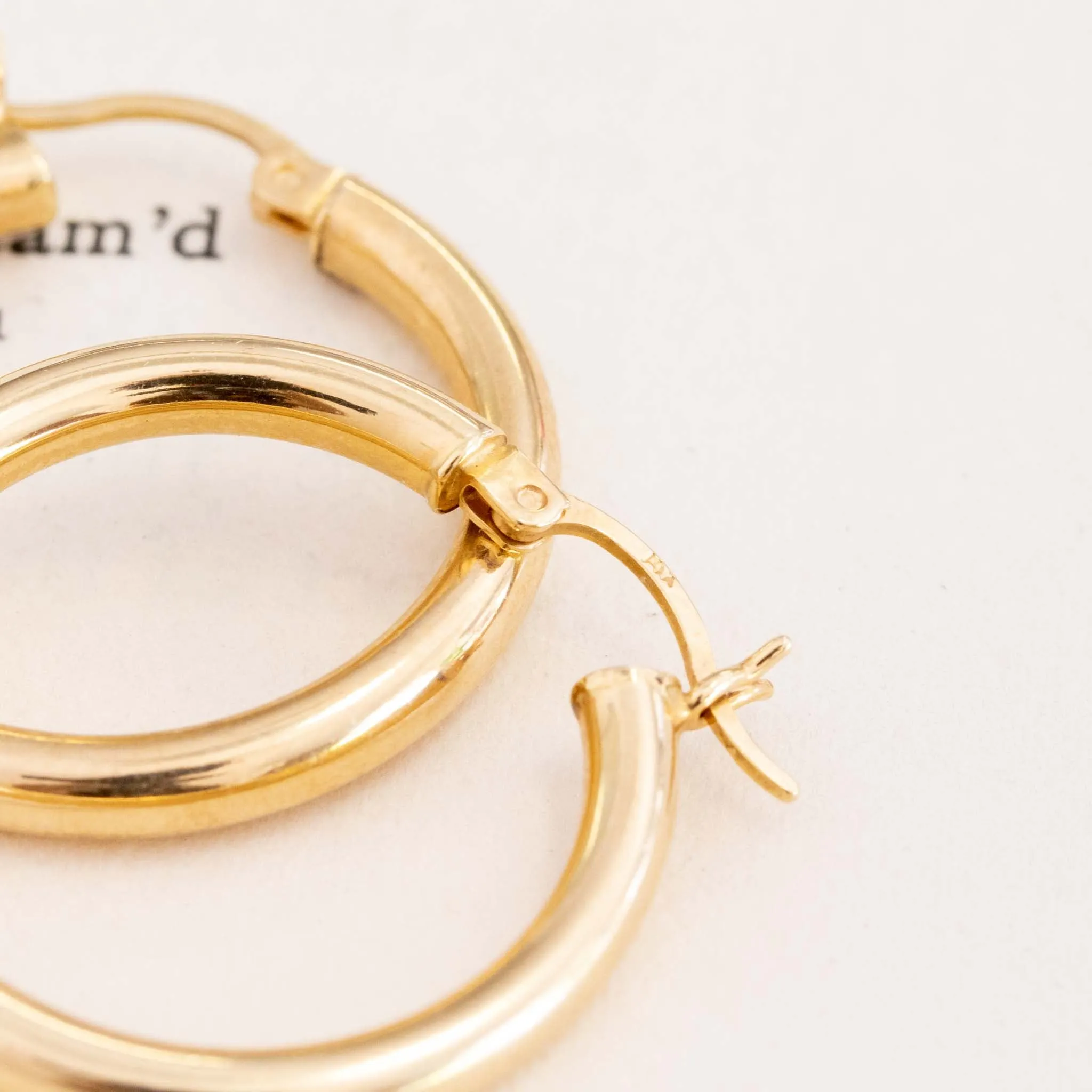 Vintage 1" Gold Hoop Earrings