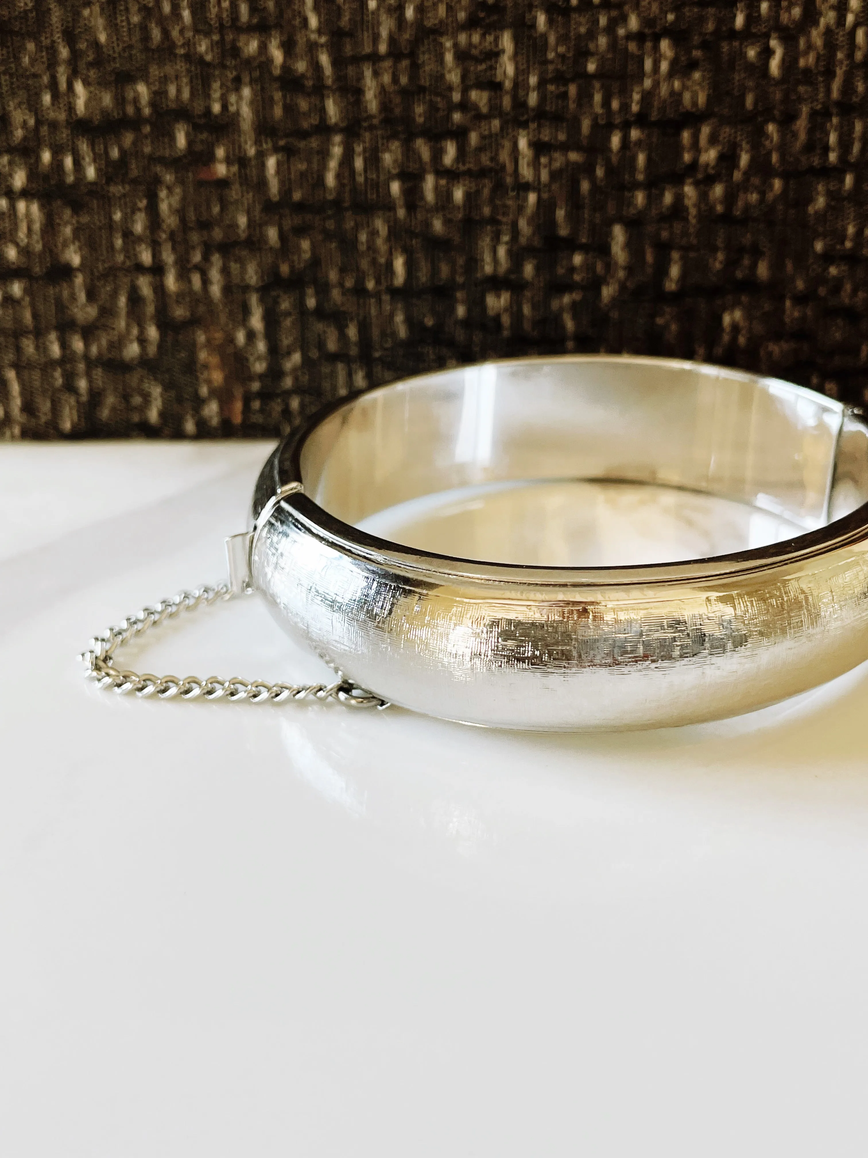 Vintage Bangle with Safety Chain
