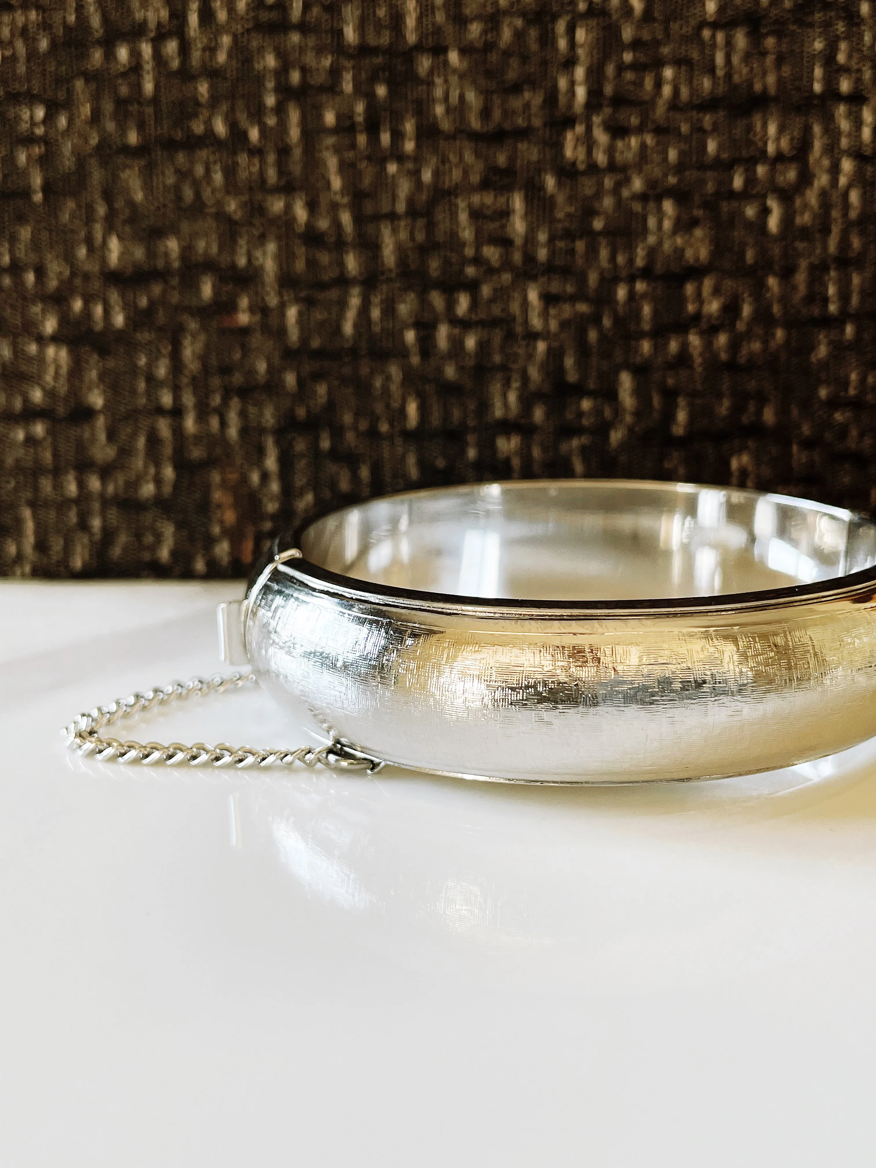 Vintage Bangle with Safety Chain