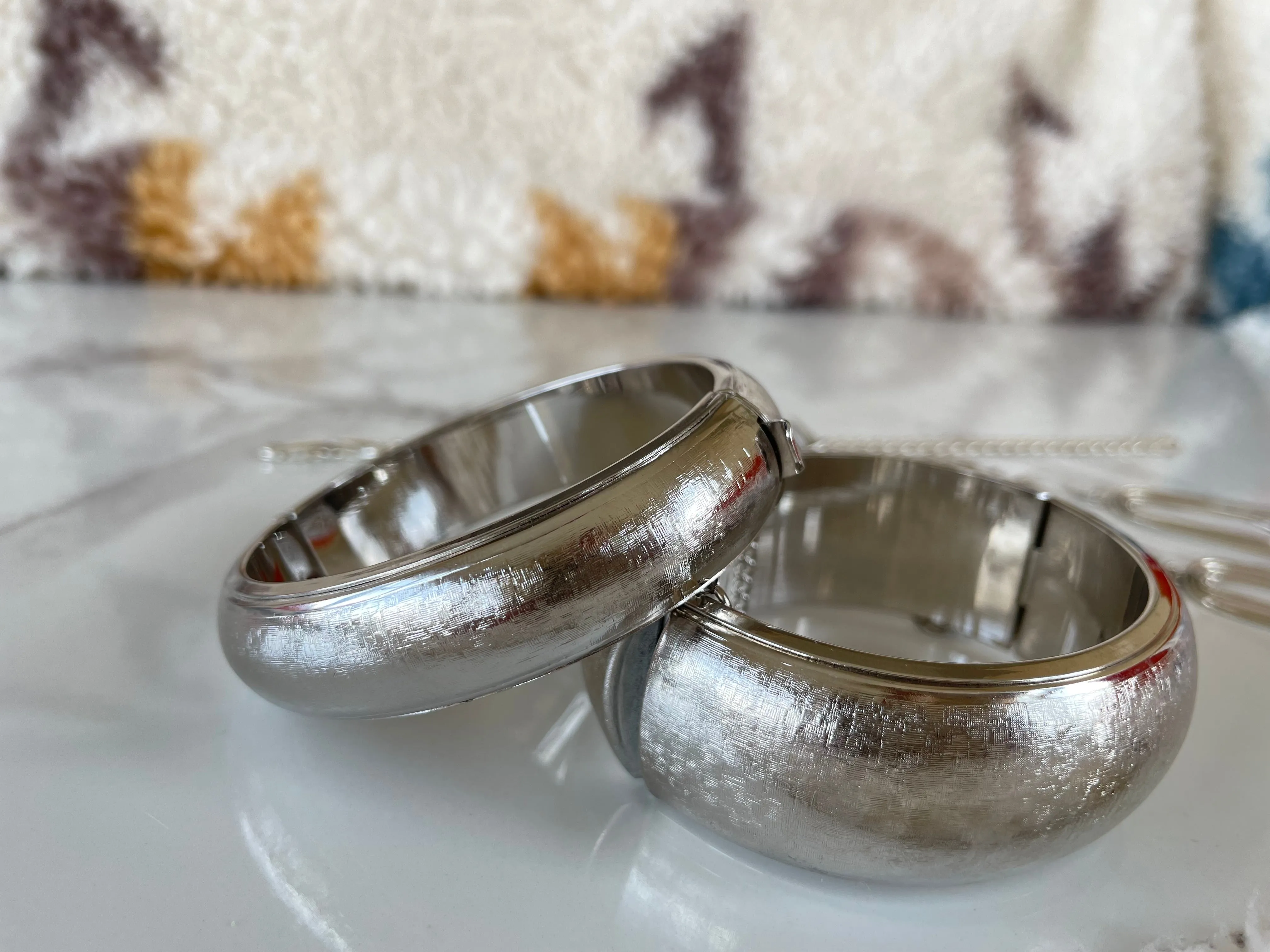 Vintage Bangle with Safety Chain