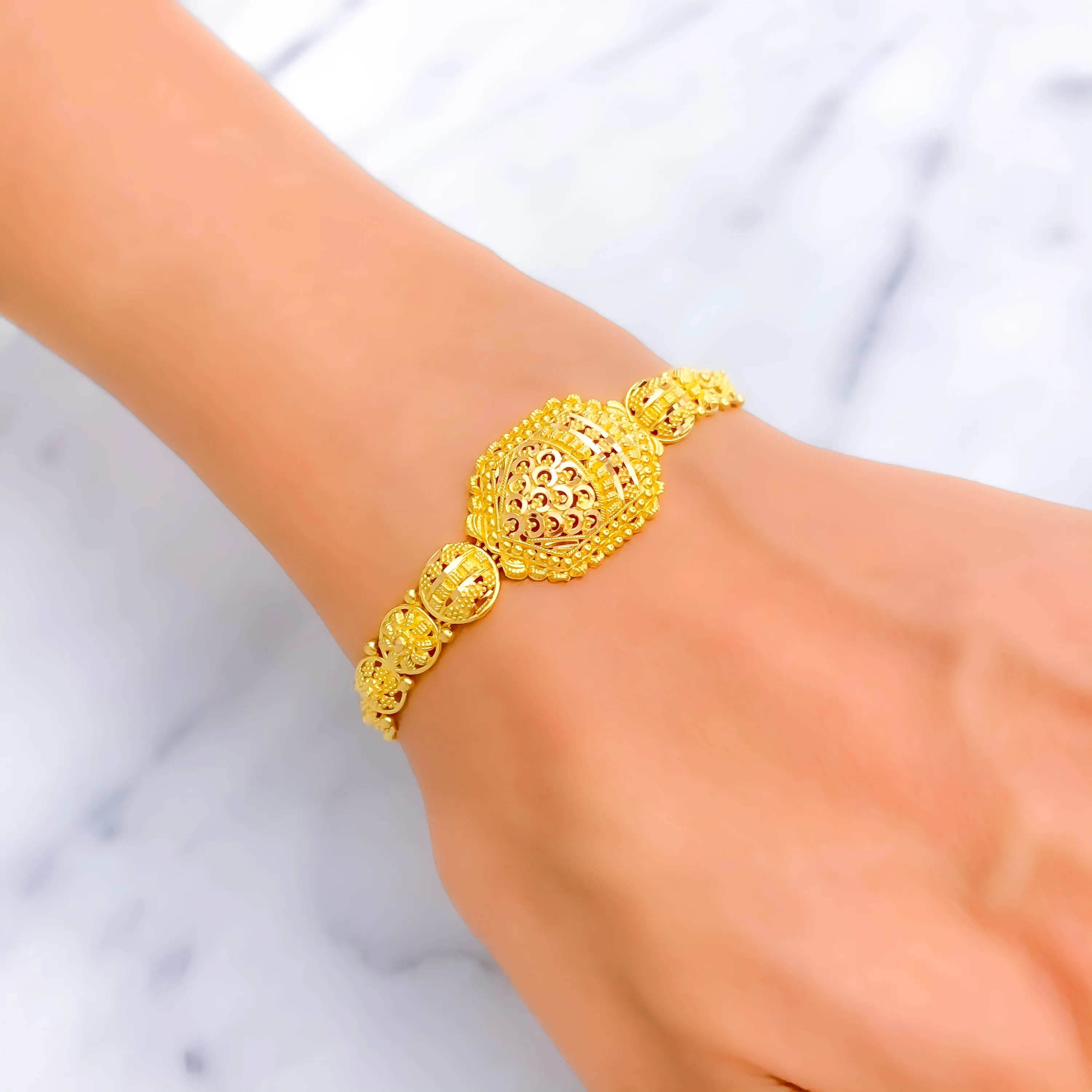 Vintage Charm 22k Gold Bracelet