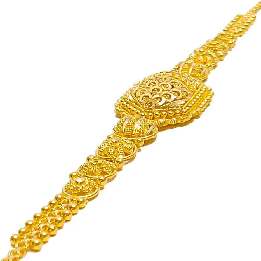 Vintage Charm 22k Gold Bracelet
